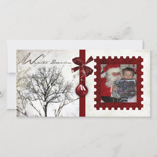 kerstfotokaart feestdagenkaart (Voorkant)