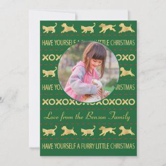 Kerstfotokaart "Furry Little Kerstmis" Feestdagenkaart