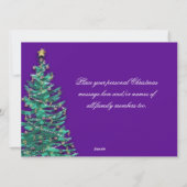 kerstfotokaart - groot - boomstructuur - Paars Feestdagenkaart (Achterkant)