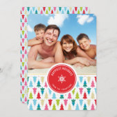 KERSTFOTOKAART heldere kerstboom motief Feestdagenkaart (Voorkant / Achterkant)