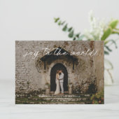 Kerstfotokaart - Joy to the World! Feestdagenkaart (Staand voorkant)