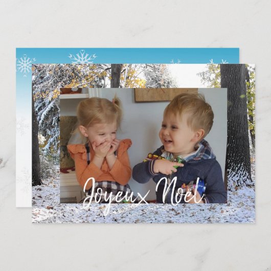 Kerstfotokaart Joyeux Noël (Voorkant / Achterkant)