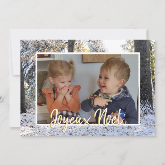 Kerstfotokaart Joyeux Noël (Voorkant)
