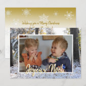 Kerstfotokaart Joyeux Noël (Voorkant / Achterkant)