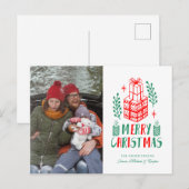 KERSTFOTOKAART | Kerstcadeaus Feestdagenkaart (Voorkant / Achterkant)