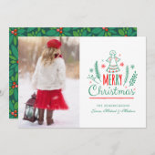 KERSTFOTOKAART | Kerstmis Volkskunst Engel Feestdagenkaart (Voorkant / Achterkant)