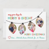 Kerstfotokaart, kerstverlichting, Feestdagen Feestdagenkaart (Voorkant)