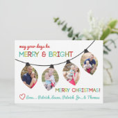 Kerstfotokaart, kerstverlichting, Feestdagen Feestdagenkaart (Staand voorkant)