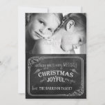 Kerstfotokaart met Chalkboard//Rode strepen Feestdagenkaart<br><div class="desc">Kerstfotokaart met Chalkboard//Rode strepen</div>