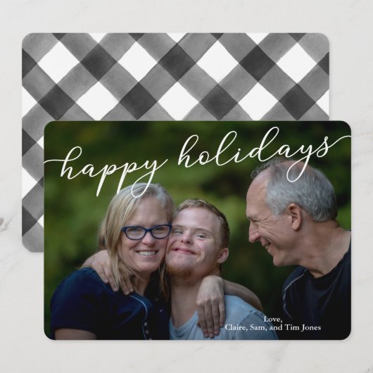 Kerstfotokaart met familiefoto kaart (Voorkant / Achterkant)