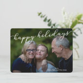 Kerstfotokaart met familiefoto kaart (Staand voorkant)