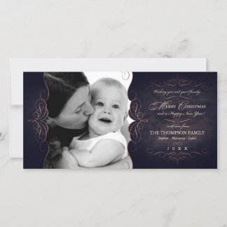 kerstfotokaart met scrollbord feestdagenkaart