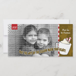 Kerstfotokaart met warme chocolade feestdagenkaart