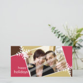 KERSTFOTOKAART :: Modernissta sneeuwvlok L1 Feestdagenkaart (Staand voorkant)