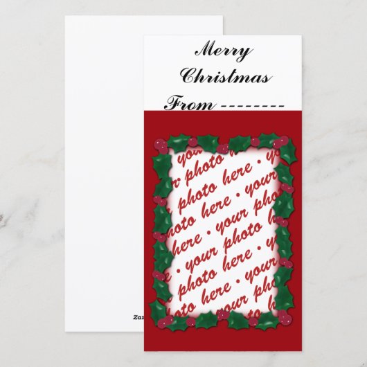 Kerstfotokaart of Label met fotocadeau Feestdagenkaart (Voorkant / Achterkant)