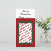 Kerstfotokaart of Label met fotocadeau Feestdagenkaart (Staand voorkant)