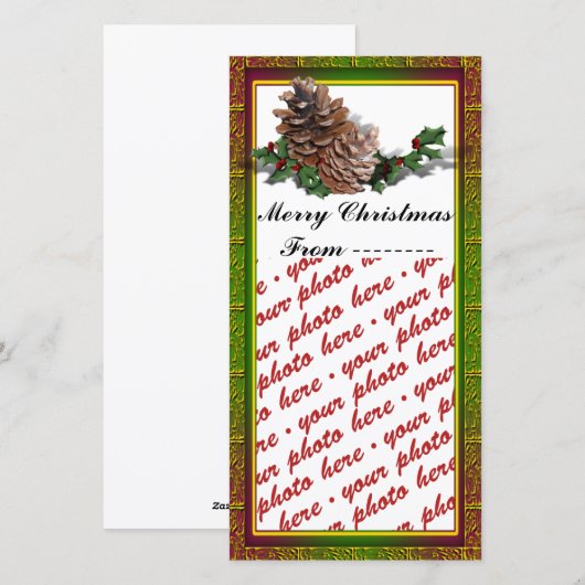 Kerstfotokaart of Label met fotocadeau Feestdagenkaart (Voorkant / Achterkant)