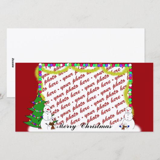 Kerstfotokaart of Label met fotocadeau Feestdagenkaart (Voorkant / Achterkant)