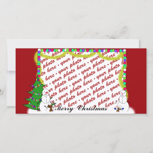 Kerstfotokaart of Label met fotocadeau Feestdagenkaart (Voorkant)