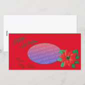 Kerstfotokaart Red Poinsettia Feestdagenkaart (Voorkant / Achterkant)