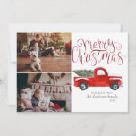 Kerstfotokaart -  rood vrachtwagen feestdagenkaart<br><div class="desc">Maak deze kerst vrolijk en helder met onze Red Truck in Snow fotokaart. Er gaat niets boven het krijgen van een gepersonaliseerde fotokaart in de mail. Deze traditie lijkt misschien een beetje ouderwets, maar veel mensen genieten er nog steeds van. U kunt kiosken vinden in veel grote boxwinkels waarmee u...</div>