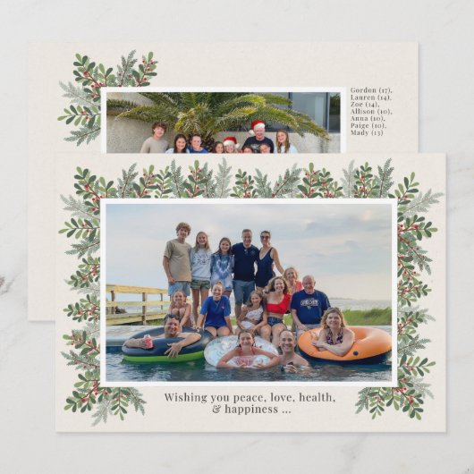 Kerstfotokaart Save The Date (Voorkant / Achterkant)