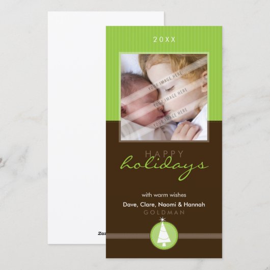  KERSTFOTOKAART :: stripesteek 6P Feestdagenkaart (Voorkant / Achterkant)