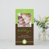  KERSTFOTOKAART :: stripesteek 6P Feestdagenkaart (Staand voorkant)