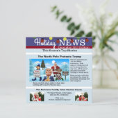 Kerstfotokaart "The North Pole Protesten" Feestdagenkaart (Staand voorkant)