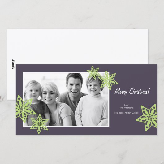 Kerstfotokaart - vakantiefotokaart 4x8 feestdagenkaart (Voorkant / Achterkant)