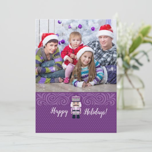 kerstfotokaart van Nutcracker Feestdagenkaart (Staand voorkant)