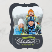 Kerstfotokaart voor chalkboard Script Feestdagenkaart (Voorkant / Achterkant)