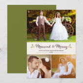 Kerstfotokaart voor echtgenote en Merry Holly Feestdagenkaart (Voorkant / Achterkant)