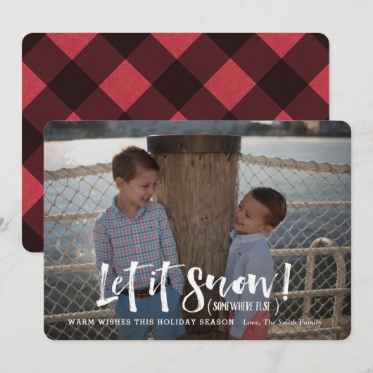 Kerstfotokaart voor feestdag kaart (Voorkant / Achterkant)