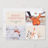  kerstfotokaart voor feestdag Snowman Feestdagenkaart (Voorkant)