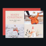 kerstfotokaart voor feestdag Snowman Feestdagenkaart<br><div class="desc">Pas de aangepaste tekst hierboven aan. U kunt de achtergrondkleur ook wijzigen. U kunt extra coördinerende punten in ons " Snowman"collectie vinden.</div>