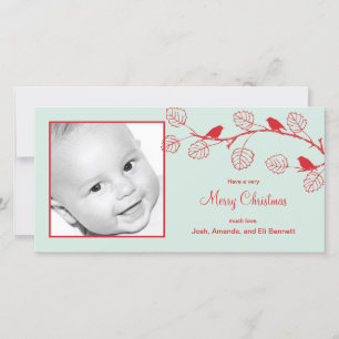 kerstfotokaart voor feestvogels feestdagenkaart