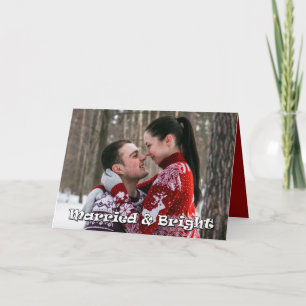 Kerstfotokaart voor getrouwde en heldere Pas getro Feestdagen Kaart