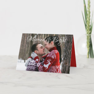 Kerstfotokaart voor getrouwde en heldere Pas getro Feestdagen Kaart