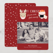 Kerstfotokaart voor Kerstmis met Kerstmis en rendi Feestdagenkaart (Voorkant / Achterkant)
