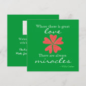 Kerstfotokaart voor liefde en wonderen kaart (Voorkant / Achterkant)