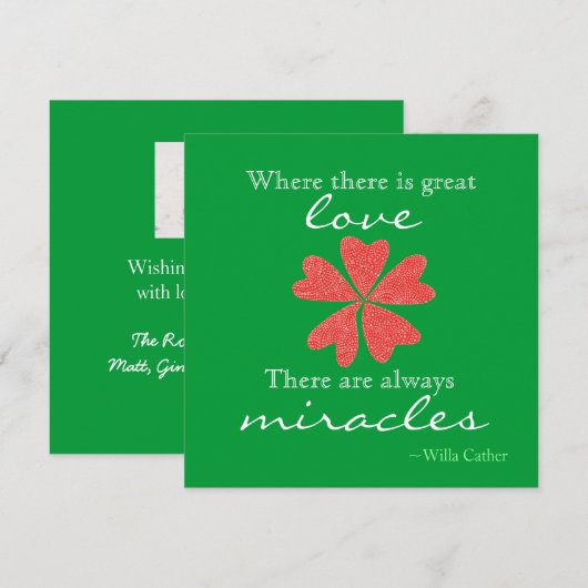 Kerstfotokaart voor liefde en wonderen kaart (Voorkant / Achterkant)