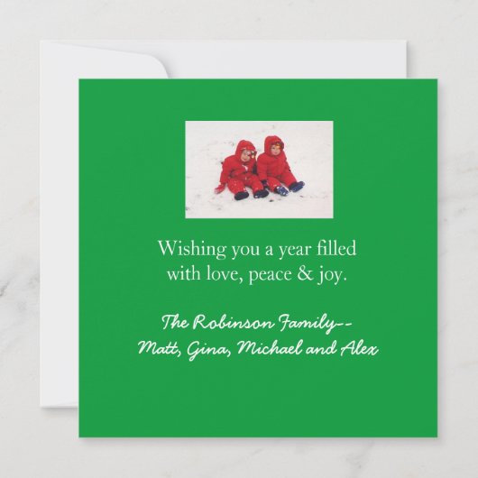 Kerstfotokaart voor liefde en wonderen kaart (Achterkant)