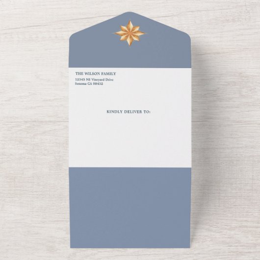 kerstfotokaart voor nativiteit all in one uitnodiging (Buitenkant)