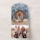 kerstfotokaart voor nativiteit all in one uitnodiging (Binnen)