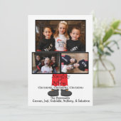 Kerstfotokaart voor Naughty of Nice Feestdagenkaart (Staand voorkant)