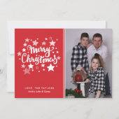 Kerstfotokaart voor rood en wit kaart (Voorkant)