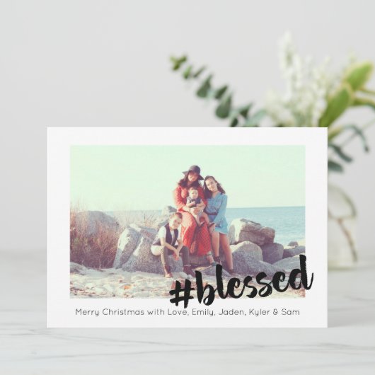 kerstfotokaart zonder bliksem kaart (Staand voorkant)