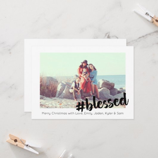 kerstfotokaart zonder bliksem kaart (Voorkant / Achterkant in situ)