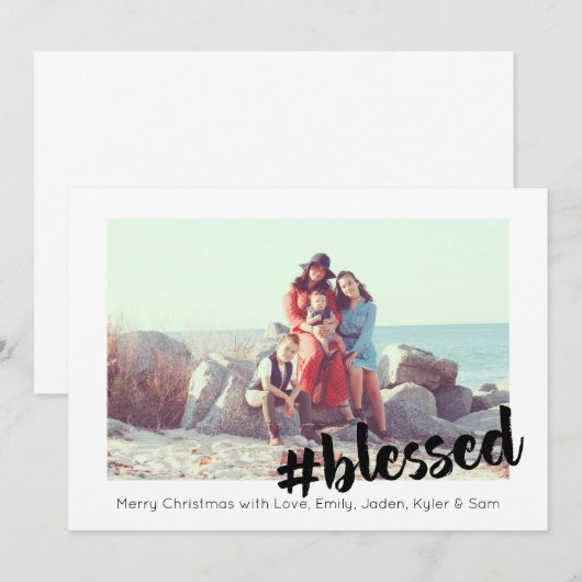 kerstfotokaart zonder bliksem kaart (Voorkant / Achterkant)